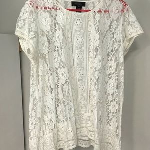 White lace shirt
